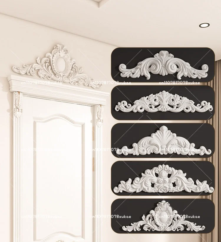 PU French Lintel Decorative Lines Entry Door European Door Head Flower Engraving Door Head Transformation Imitation Gypsum