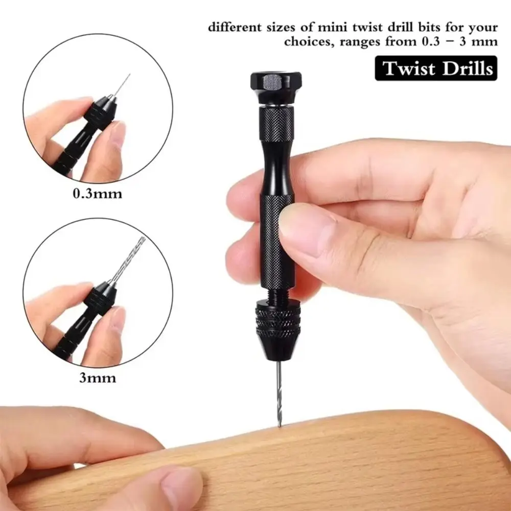 

Tools Set Mini Micro Aluminum Hand Drill Tiny DIY Drilling Rotary Tools Mini Jewelry Making Twist Drill Bit