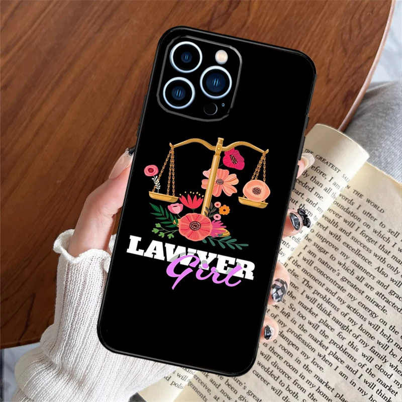 Law Lawyer Judge Justice Case For iPhone 16 15 14 13 12 11 Pro Max XS XR X 6 7 8 Plus 13 12 Mini Protection Back Cover