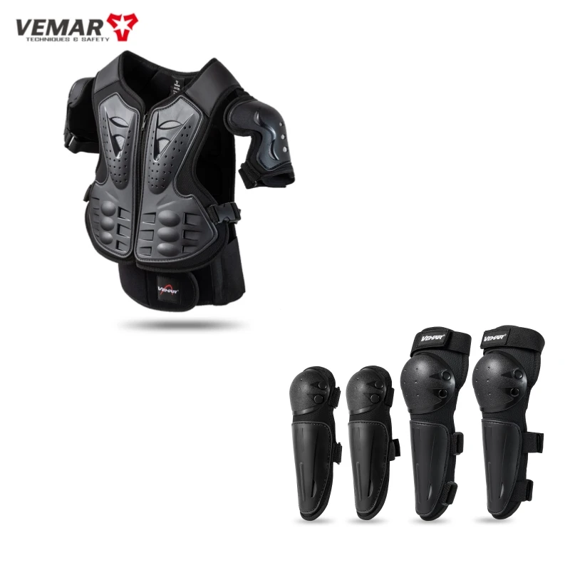 Kinderen Motorrijden Body Armor/Elleboog Kniebeschermer Kinderen Motocross Rugvest Borst Off-Road Moto Fietsen Beschermende uitrusting