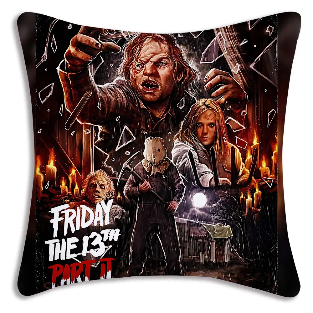 Horror Clown Halloween Movie Terrifier Pillow Cover Cartoon Sofa Decorative Home Double-sided Printing Short Plush Cushion Cover