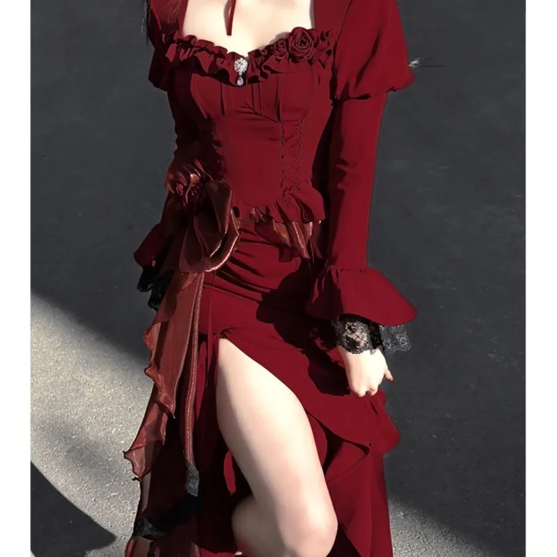 Red Velvet Dress New Birthday for Women