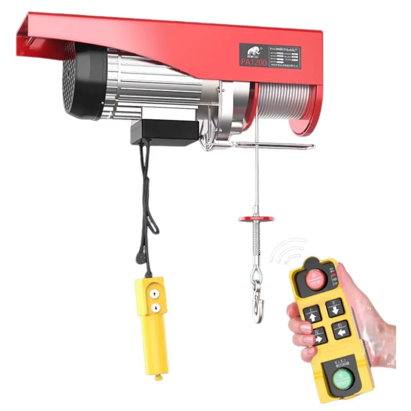 

300KG Electric Hoist 220V Crane Household Small Lift Hoist Portable Remote Control Hoist Crane With Wire