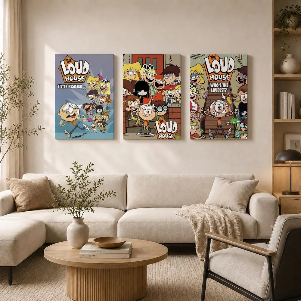 Anime T-The loud house Framed Wall Painting HD Inner Frame Canvas Poster Bedroom Room Hallway Wall Art Decor