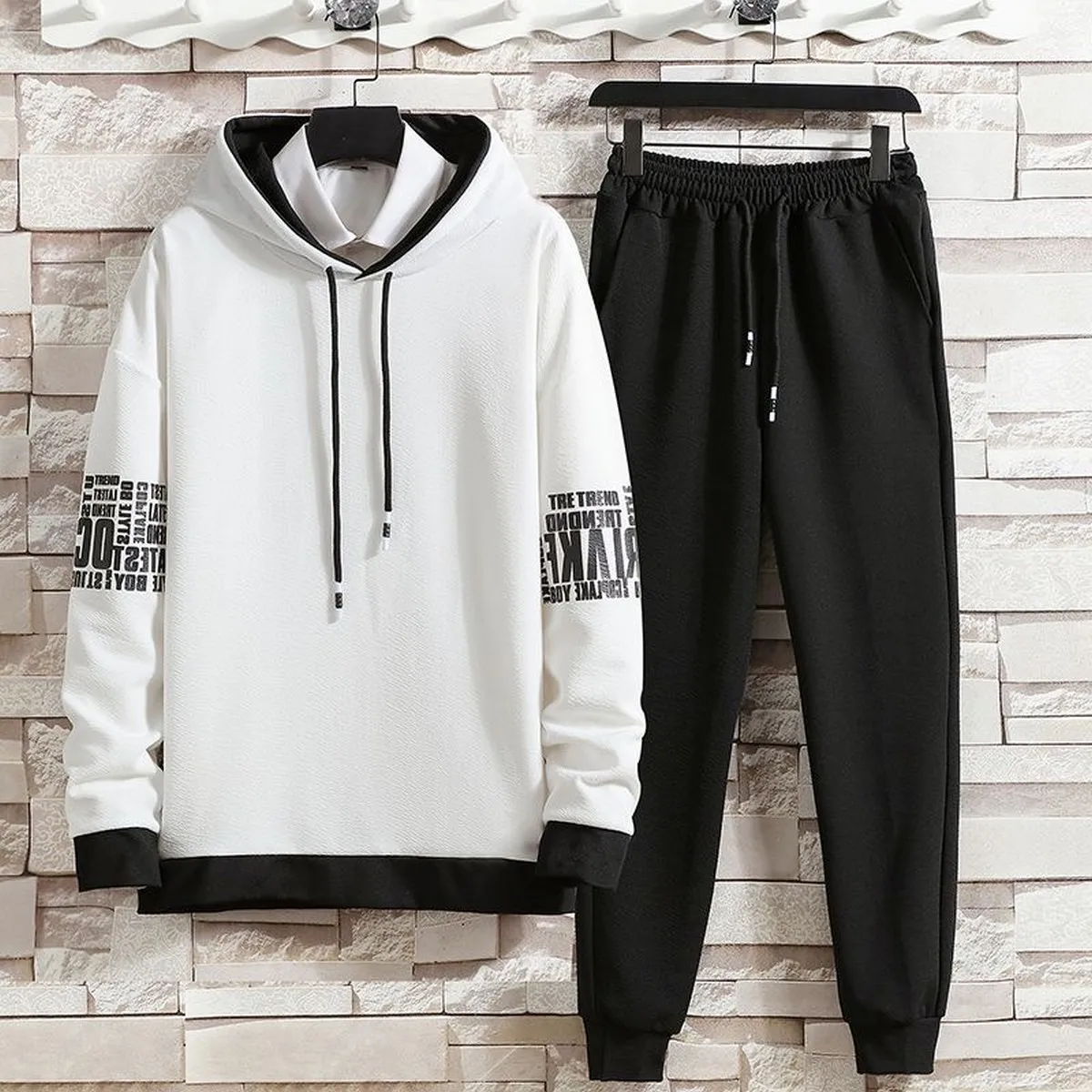 Clothing for Men Summer Autumn Suits Casual New Hoodies Set Pants Pullover Hat Hood Print Sweaterhoodie Men Top Long Sleeves