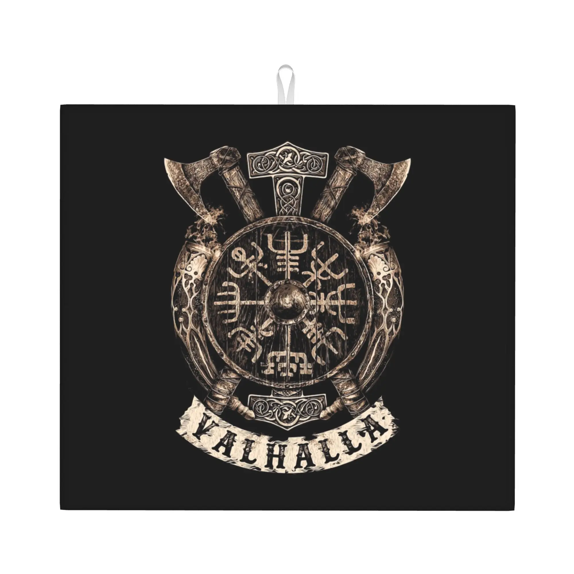 Drying Mat For Kitchen Viking Vegvisir Shield Water Absorbent Waterproof Reusable  On Slip Kitchen Counter Protector Mat