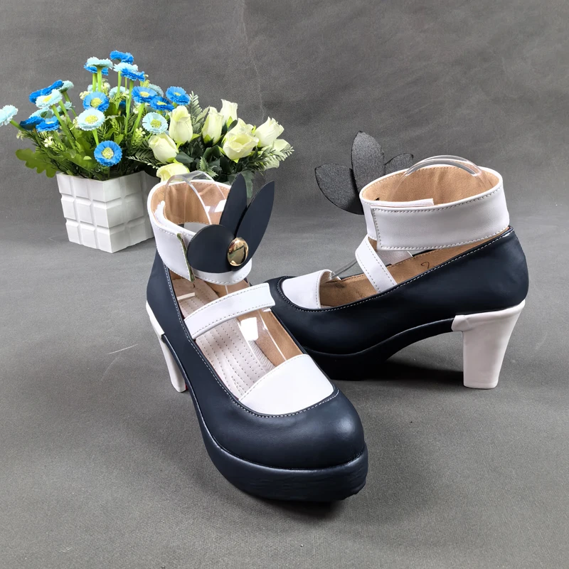 Jogo biblioteca de ruina angela cosplay sapatos 8cm saltos azuis mulheres homens festa de halloween carnaval role play sapatos
