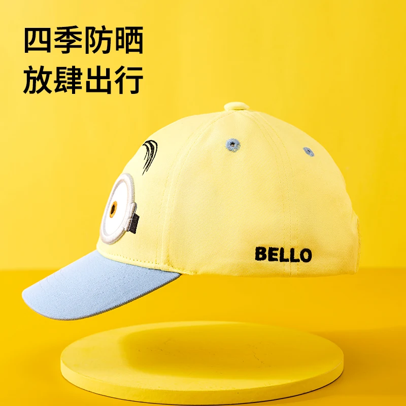 Despicable Me Minions Anime Peripheral Cartoon Cute Children's Baseball Cap Creative Personality Kawaii Flat-Brim Hat Peaked Cap