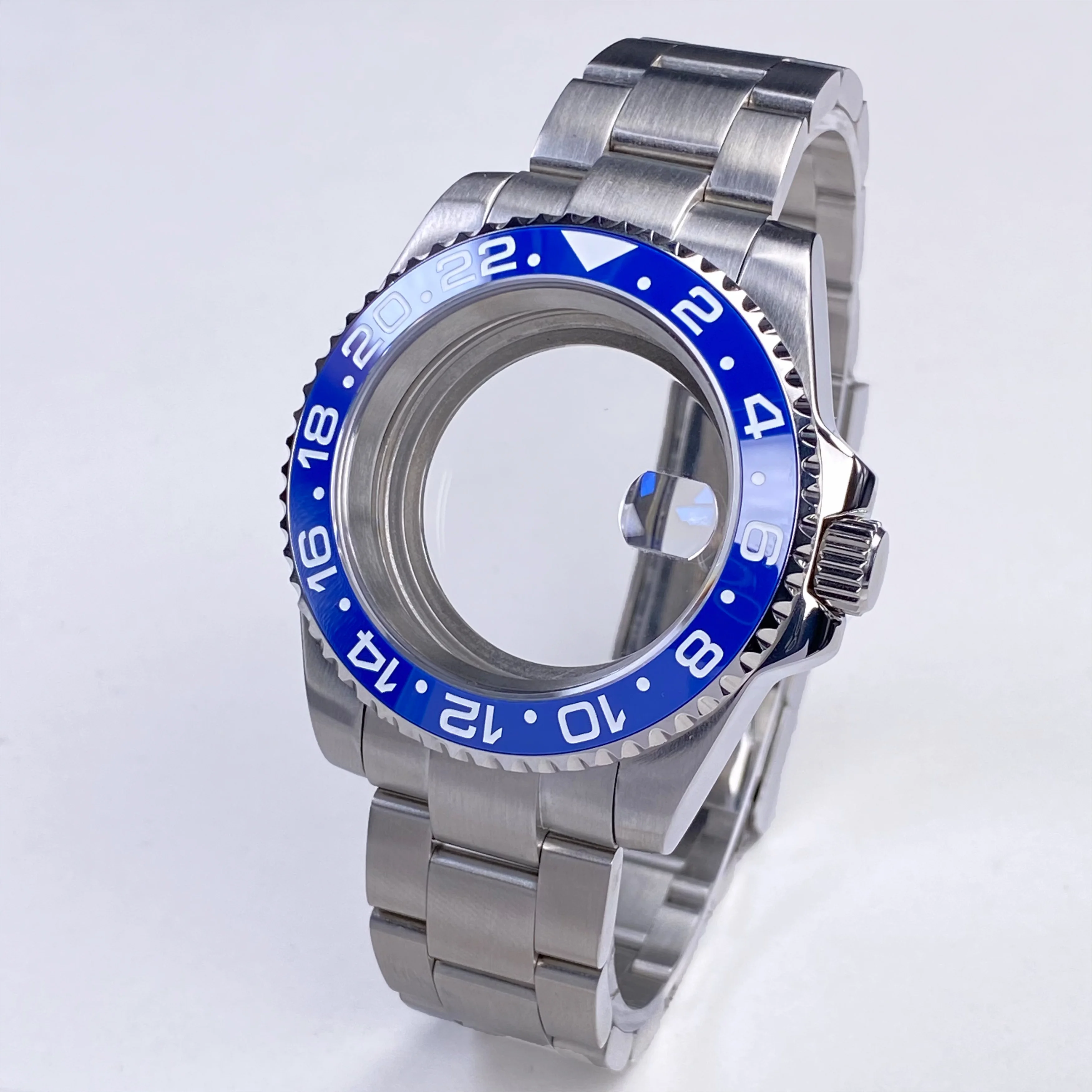 Синий корпус часов NH35 40 мм для Seiko mod, запасная часть, сапфировое стекло, корпус из нержавеющей стали, подходит для механизма NH34/35/36, SUB/GMT