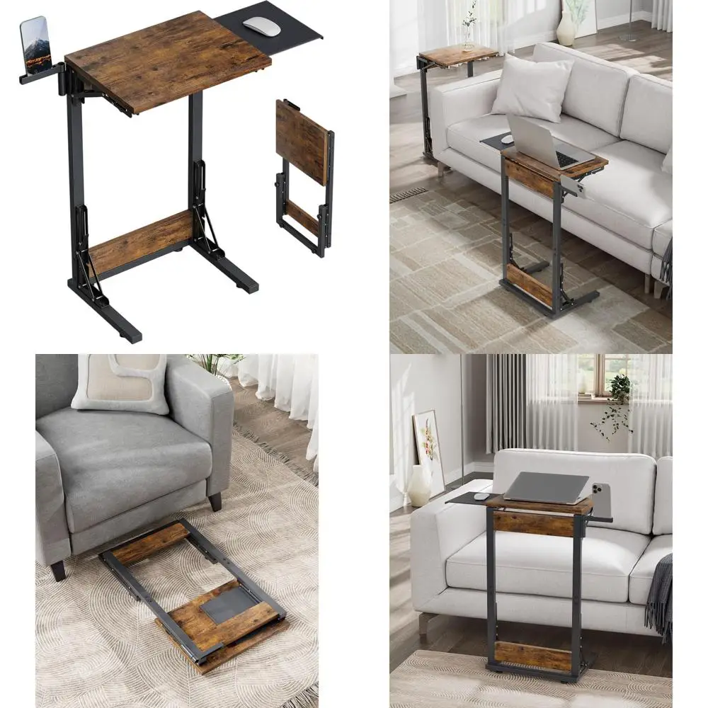 

Столик-поднос для телевизора 11,81 дюйма x 15,75 дюйма, складной столик для ноутбука с подносом для мыши для дивана, портативный стол для ноутбука, боковой стол для дивана для Liv