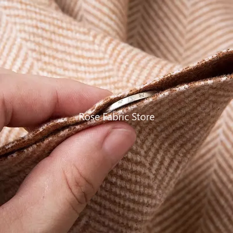 1 Meter Wool Herringbone Fabric Fall Winter Thickened  Woolen Cashmere Fabrics  Sewing  Clothing Material Coat Pants Scarf Cloth