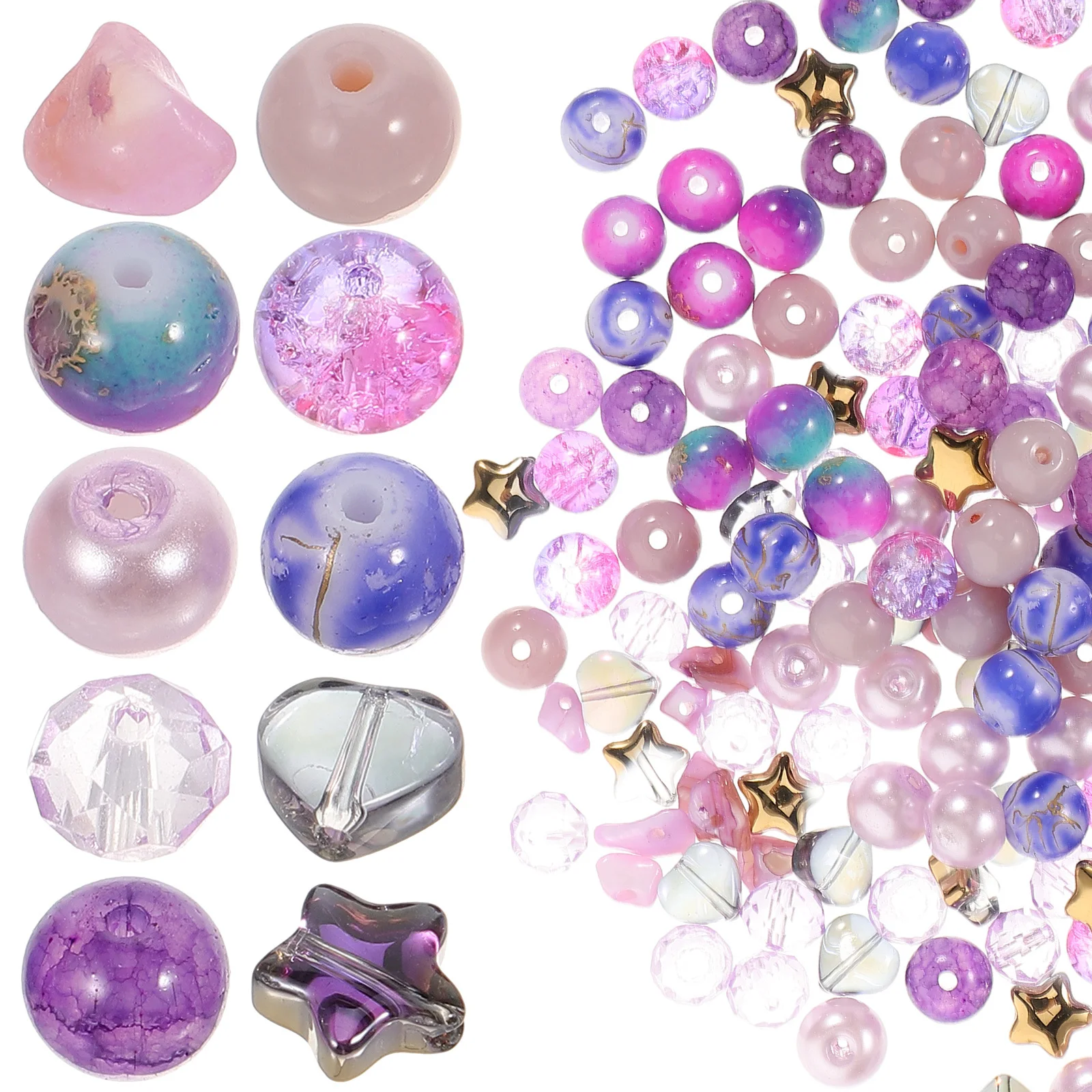 

Glass Beads Bulk Delicate Craft Beads for Jewelry Making Handmade Headdress Decor Bracelet DIY Charms DIY Accessories