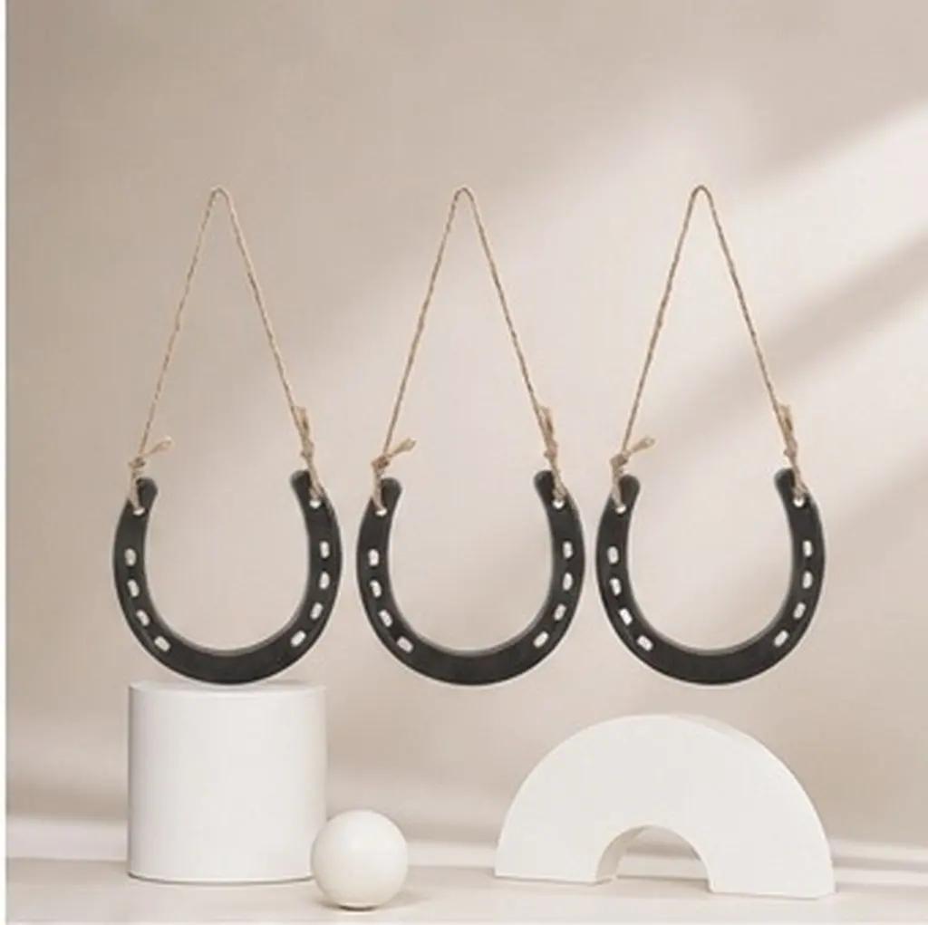 3Pcs Cast Iron Horseshoe Wall Decor Rustic Vintage Lucky Charm Western Farmhouse Cowboy Party Favor Good Luck