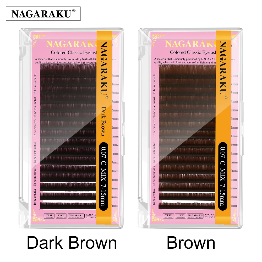 NAGARAKU High Quality Light/ Dark Brown Eyelash Mink Lash False Eyelash Faux Individual Eyelashes Cilia Lashes Eyelash Extension