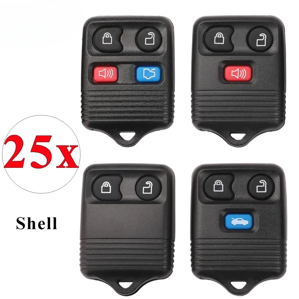 

25 шт./лот 2/3/4 кнопки брелок дистанционного ключа для Ford Focus Complete Escape Mustang Explorer Lincoln Town Sport