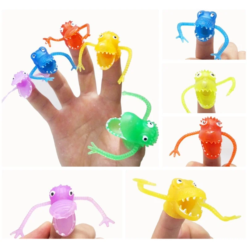 

5pcs Cute Funny Dinosaur Finger Toys Novely Dinosaur Finger Puppet Finger Cots Storytelling Mini Finger Toy For Kids Gift