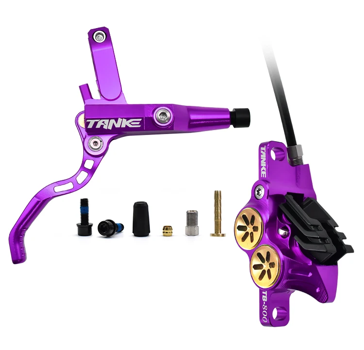 TANKE MTB 4-Kolben Hydraulische Scheibenbremse 900/1700mm, 4-Kolben-Bremsbeläge aus Harz, Öldruck AM DH Straßen-MTB Ultraleichte Scheibenbremse – Detail 14