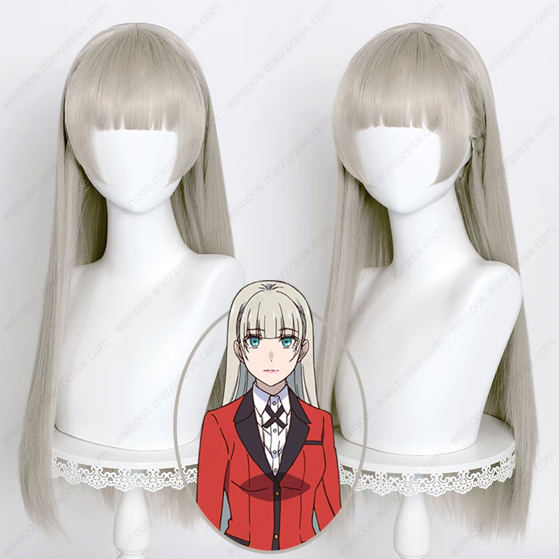 Momobami Ririka Peluca de Anime para mujer, pelo sintético largo y liso, resistente al calor, 70cm