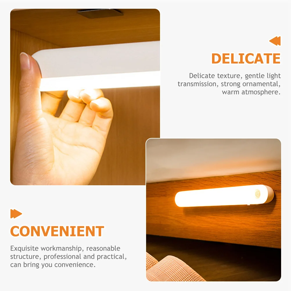 Closet Light USB Rechargeable Sensor Night Lamp Human Body Induction Bedside Nursing Light Automatic on Off Warm Glow Nightlight