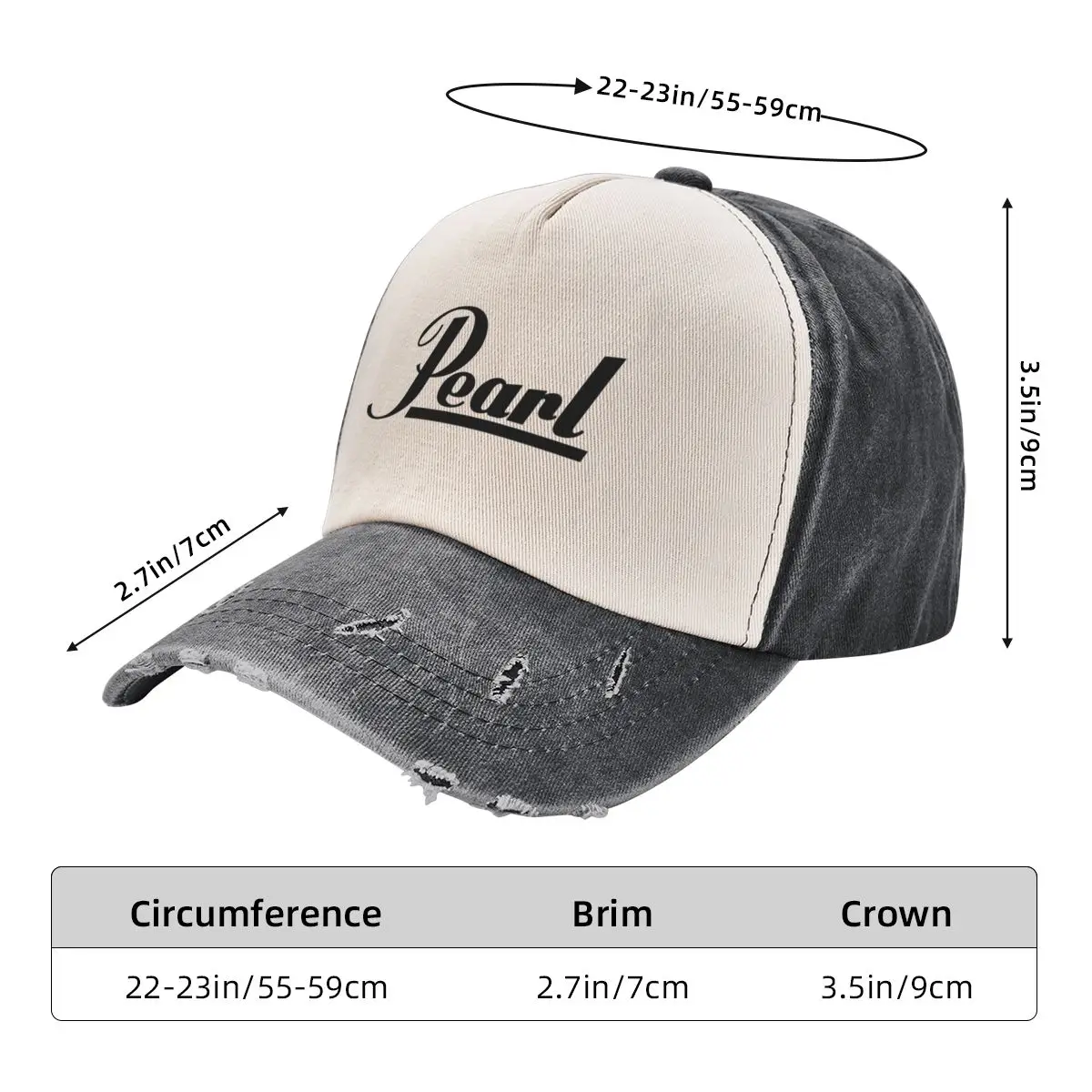 Gorras de béisbol lavadas con logotipo de perla, Unisex, moda