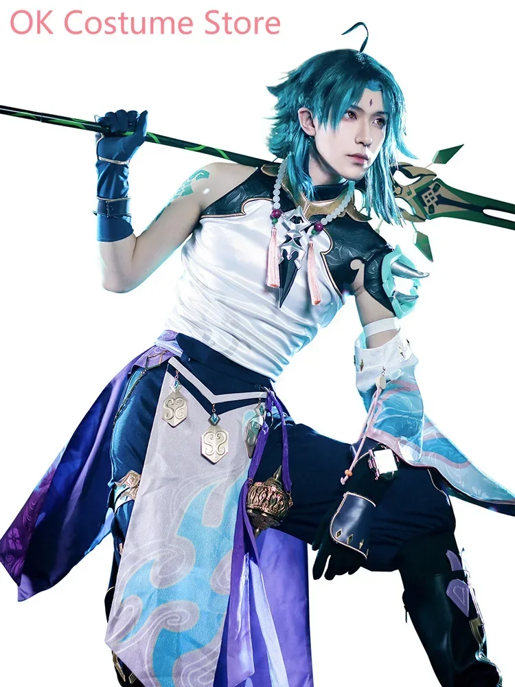 Anime! Genshin Impact Xiao Game Suit Handsome Cool Uniform Cosplay Costume Halloween Carnival Party Outfit For Men