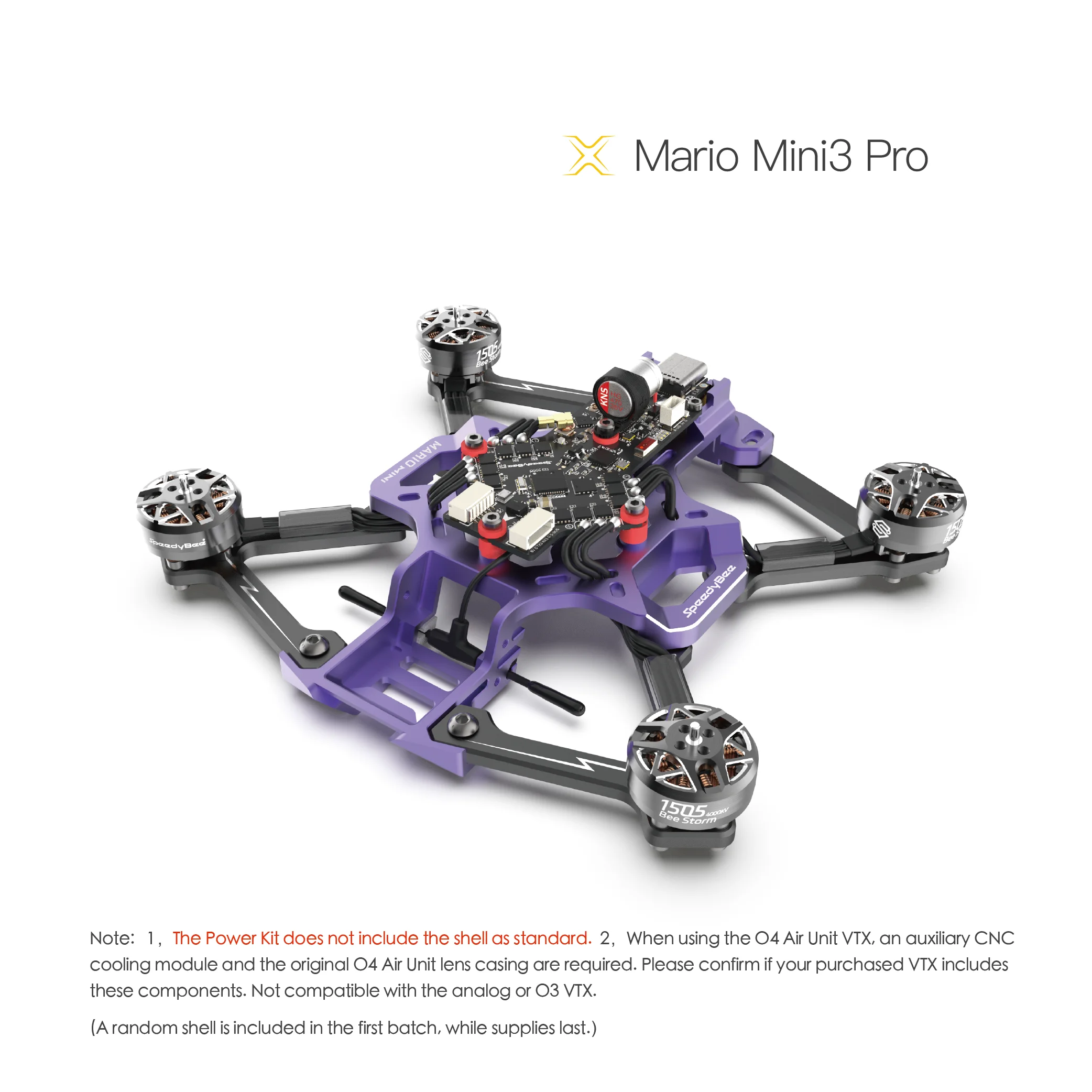 SpeedyBee Mario Mini X Serie Mini25 Pro/Mini3/Mini3 Pro/Mini35 Pro/Mini4 Pro Power Kit O4/O4 Groothoek/O4 Pro Air Unit Kit