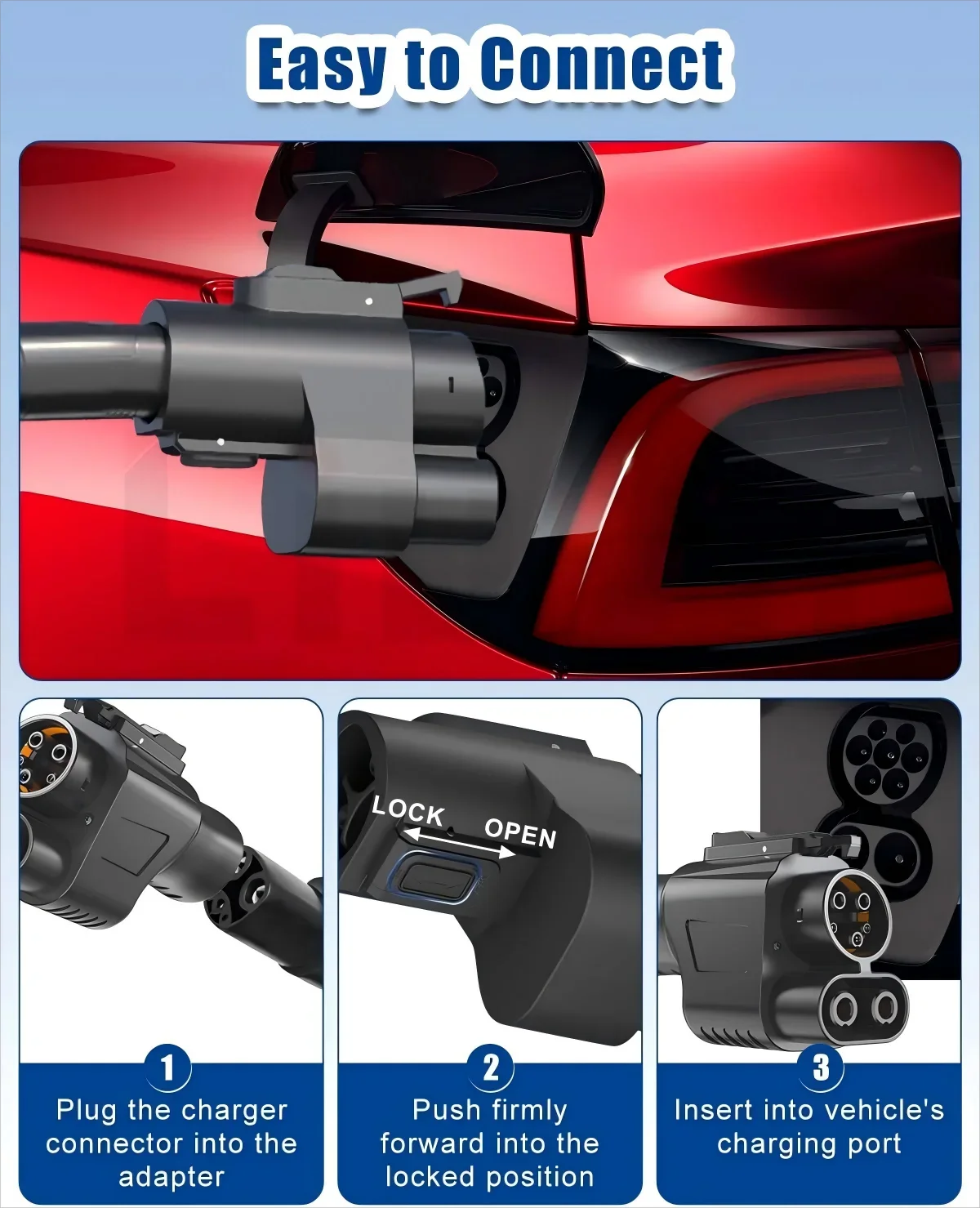 الجملة DC EV مهايئ شاحن NACS إلى CCS كومبو 2 CCS1 J1772 EV شحن سريع كوام مهايئ شاحن مع حماية السلامة