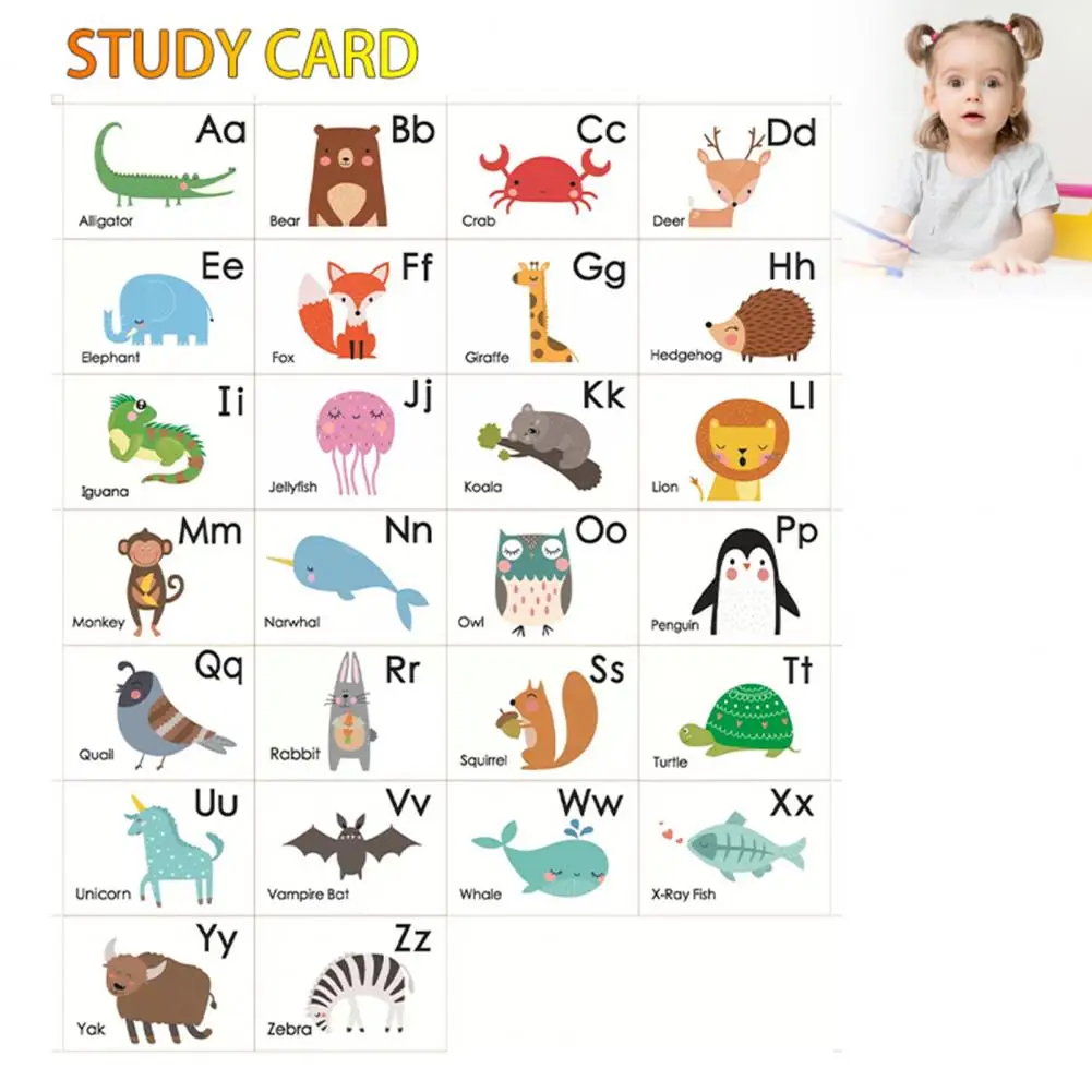 Preschooler Flash Cards Educational Alphabet Flash Cards for Toddlers Waterproof Abc Learning Cards with Recognition for Boys