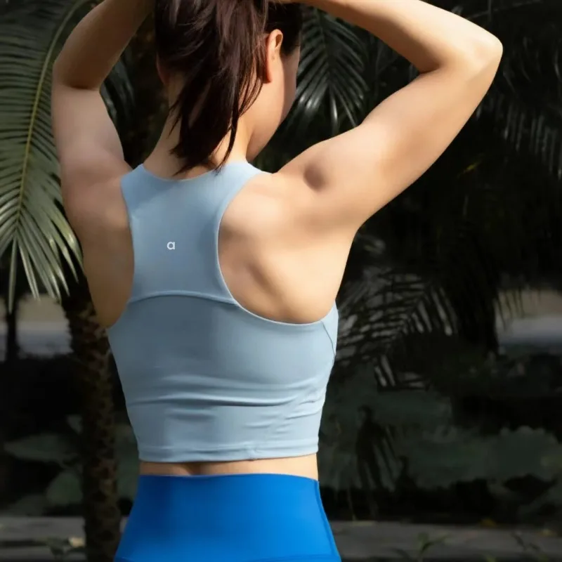 NEW Wunder Train High Neck Anti Glare Simple Temperament Gathering Shockproof Yoga Vest Fitness Bra