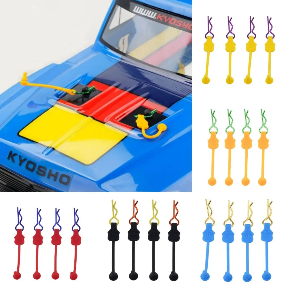 

4pcs Rubber Body Clip Retainer Decorative Durable Shell Fixed Buckle Lock Fixed Accessories Solid Color for ARRMA 1/7 1/8 RC Car