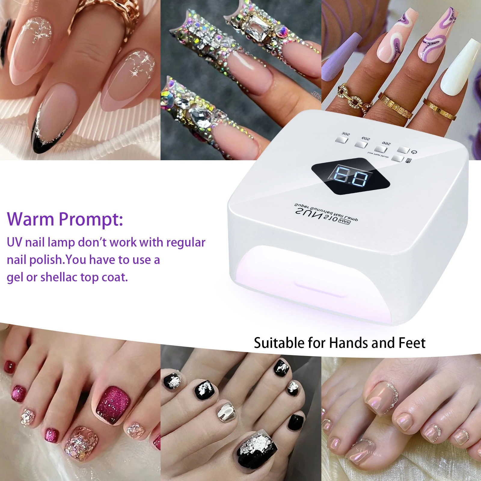 Rechargeable Nail Lamp With Auto Sensor UV LED Light Fast Drying Nail Dryer For Home And Salon Gel Polish Curing