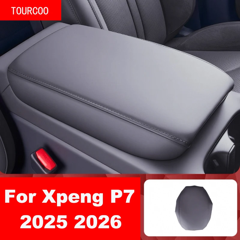 

For XPeng P7 2025 2026 Central Control Armrest Leather Protective Cover Accessories