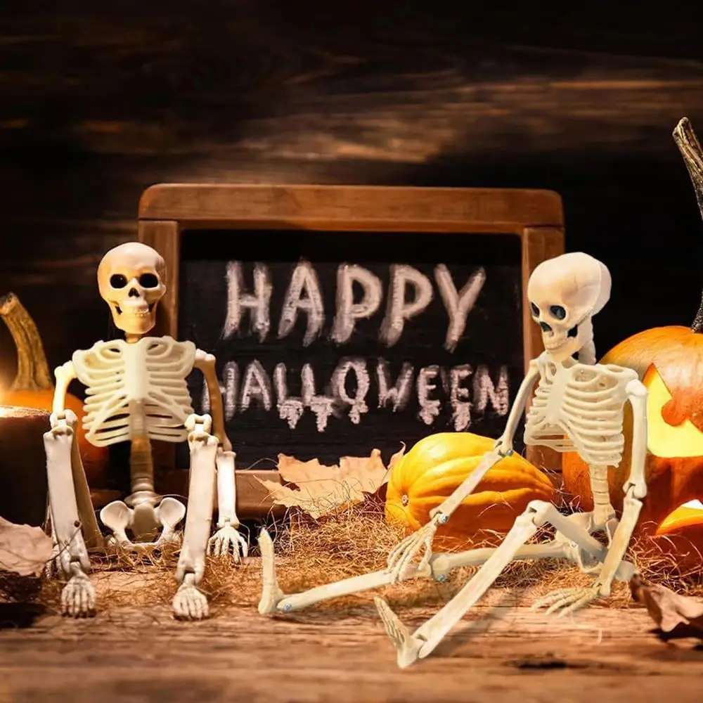Happy Halloween Modeling Humanoid Skeleton Decorative Props Haunted House Home Bedroom Balcony Decoration Party DIY Supplies