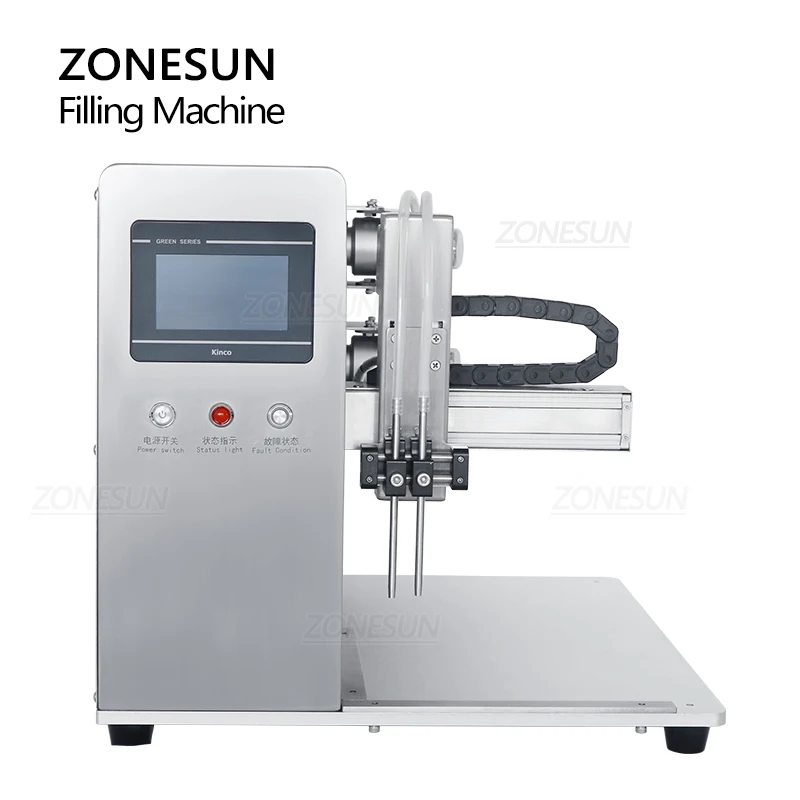 ZONESUN 0.3-2.8ml Automatic Ceramic Plunger Pump Liquid Small Reagent Vial Filling Machine