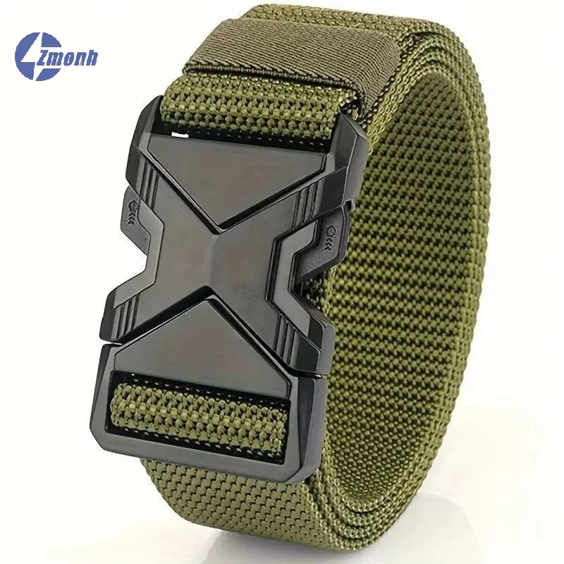 New！Durable Multi Function Men's Canvas Belt Thickened Breathable Quick Release Waistband Outdoor Workwear Belt