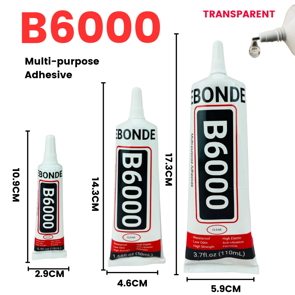 

15/50/110 мл B6000 сильный клей для телефона, мобильного телефона, клей для сенсорного экрана, DIY ремонт, ювелирные изделия с бриллиантами, стекло, офисные принадлежности