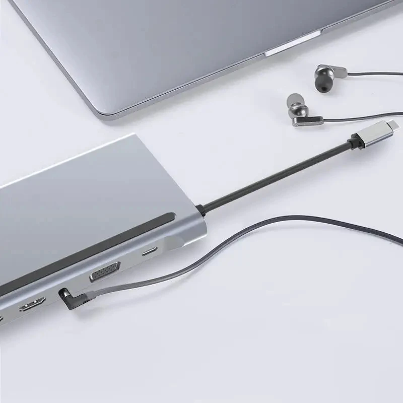 12 in 1 USB C Docking Station 4K DP HDMI VGA RJ45 SD TF PD Charging Adapter for Laptop