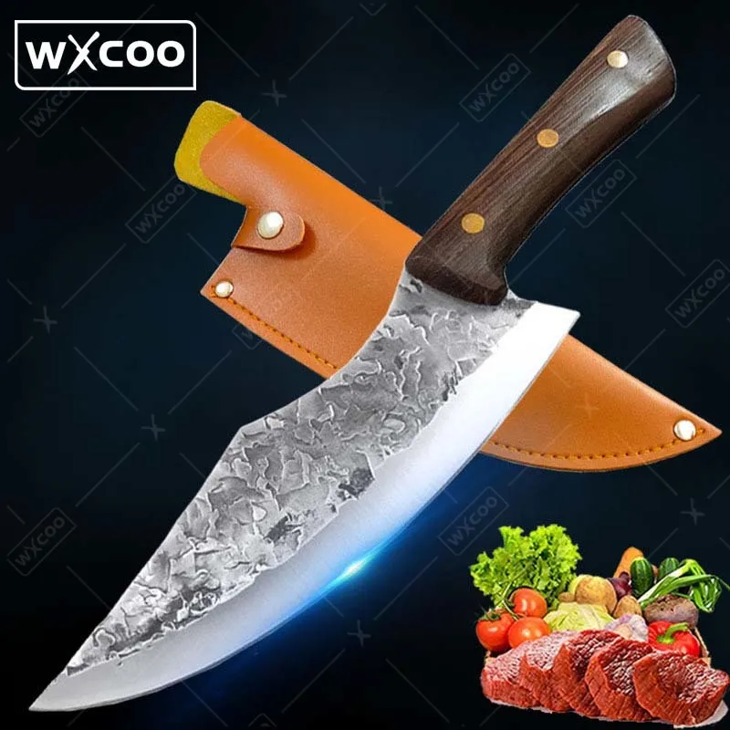 Professional Kitchen Chef Knife Forged Boning Knife Butcher Knife Cutting Knife Meat Cleaver Vegetable Chopper Beef Knife