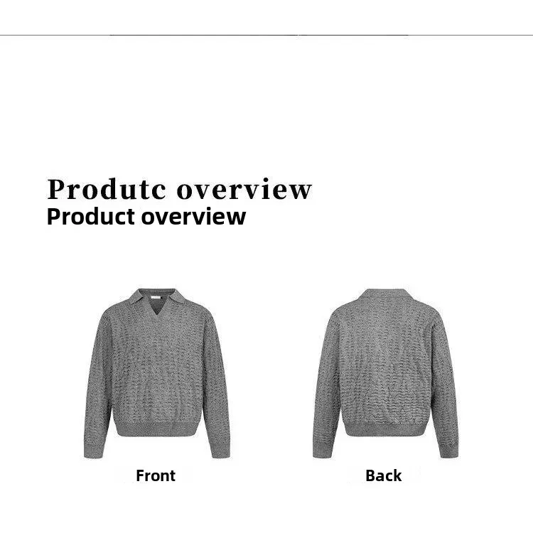 

American Retro Casual V-ne Knitted Sweater Men's Color Open Cardigan Soft Polyester Long Sve Winter Outerwear