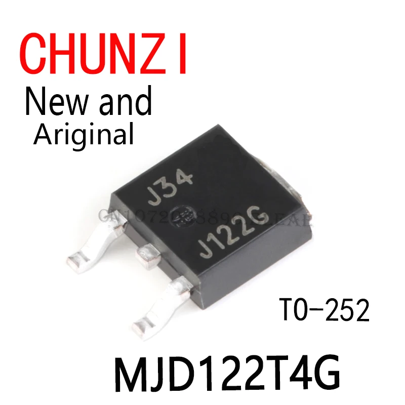 10Pcs New and Original SMD Darlington Transistor MJD122G MJD122 TIP122 TO-252 MJD122T4G
