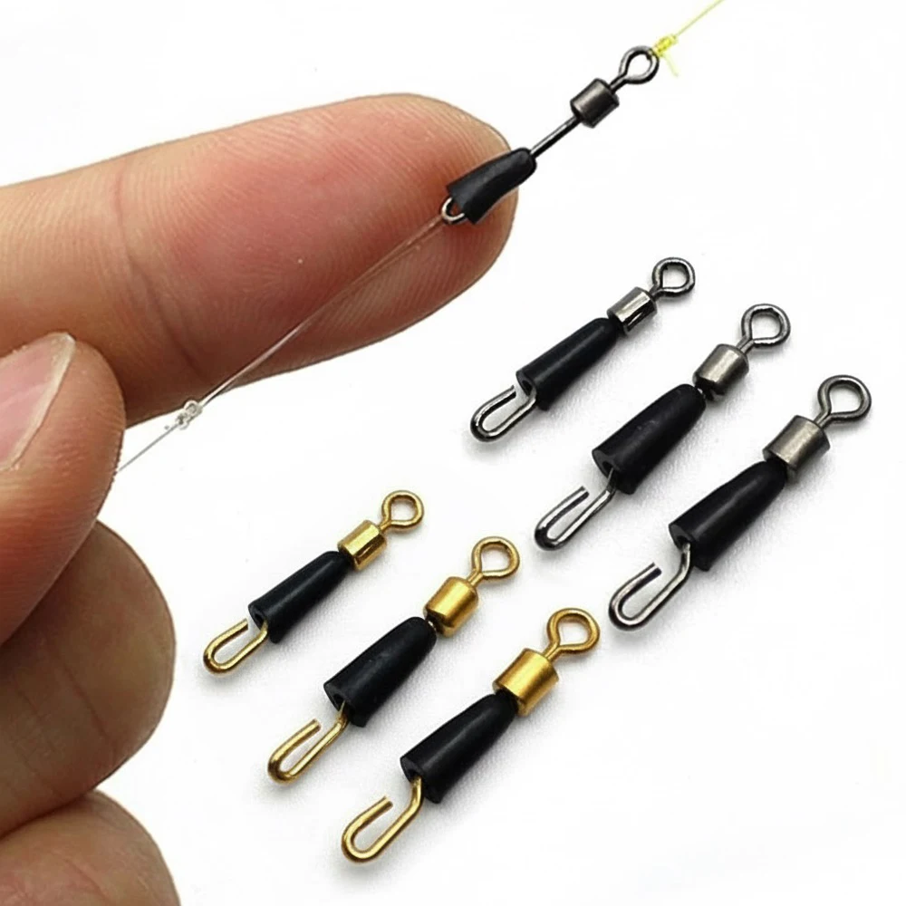30/50Pcs Angeln Lager Wirbel Kugellager Wirbel Solide Ringe Stecker Schnell Schnelle Link Locken Linie Spin Snap Tackle stecker – Detail 3