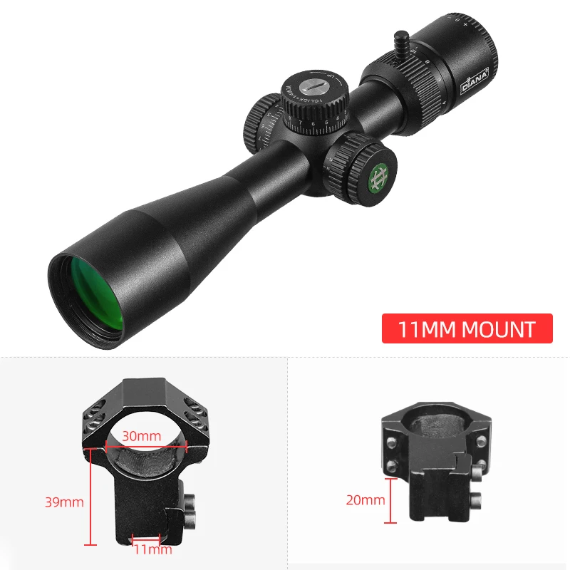 DIANA ED-MIL 4-16x44 FFP Compact Scope First Focal Plane Taktische optische Sehenswürdigkeiten Neue Jagdzielfernrohre mit Beleuchtung 4