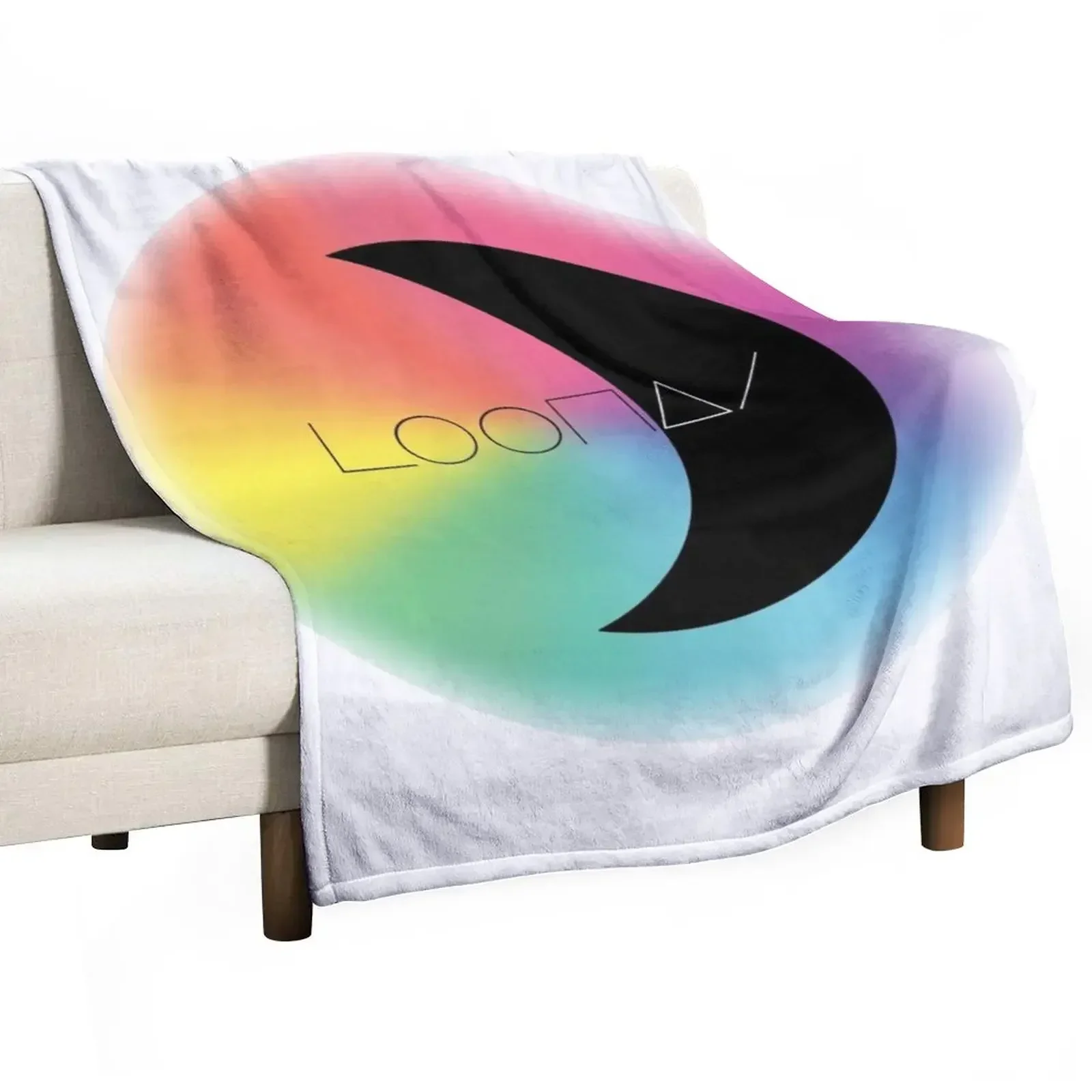 LOONA NEW LOGO [&] - RAINBOW Throw Blanket Travel Flannel Fabric Soft Big Blankets