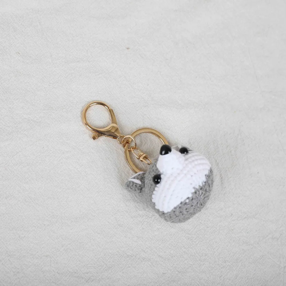 Bag Decor Knitted Dog Pendant Cute Wool Animal Doll Crochet Corgi Keychain Handmade Kawaii Woven Key Ring Gift for Friends