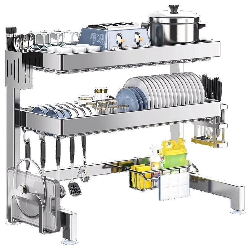 

304 stainless steel kitchen sink rack, multi-function dishwasher