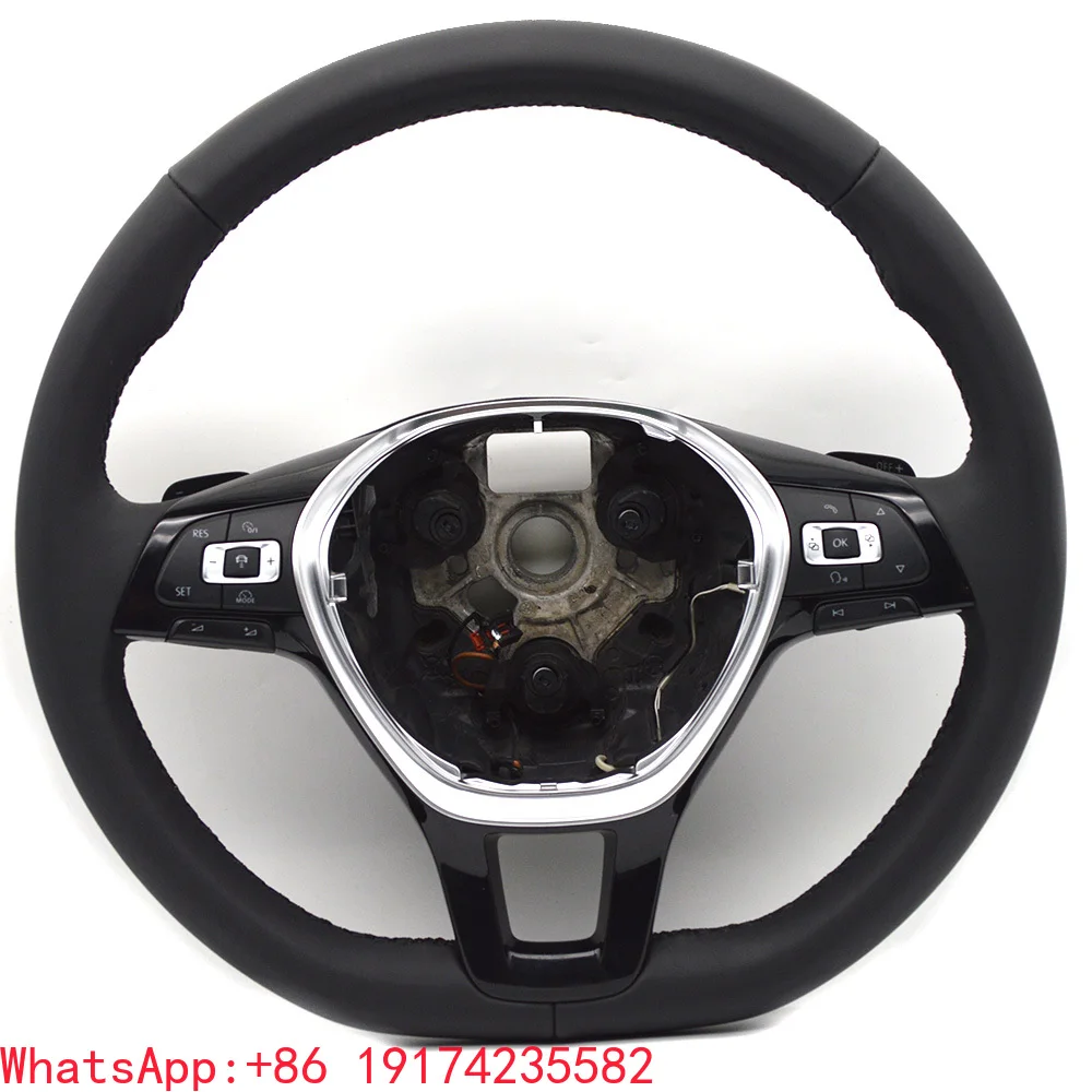 

For VW Golf 7 Mk7 Mk7.5 New Polo Passat B8 Custom Leather alcantara Perforated Steering Wheel with Buttons and Shift Paddles