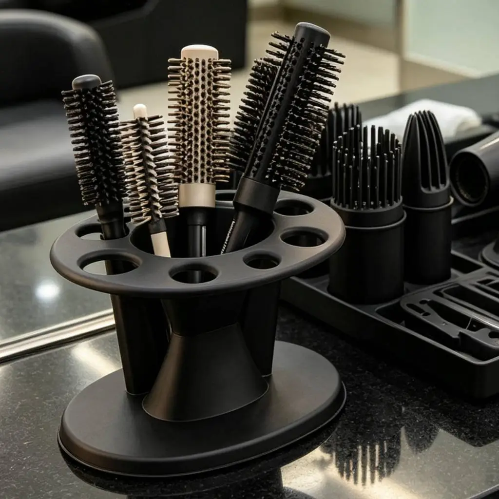 Barber Shop Comb Stand Shelf PP Material Hairdressing Holder Organizer Rack for Professional Salon Use
