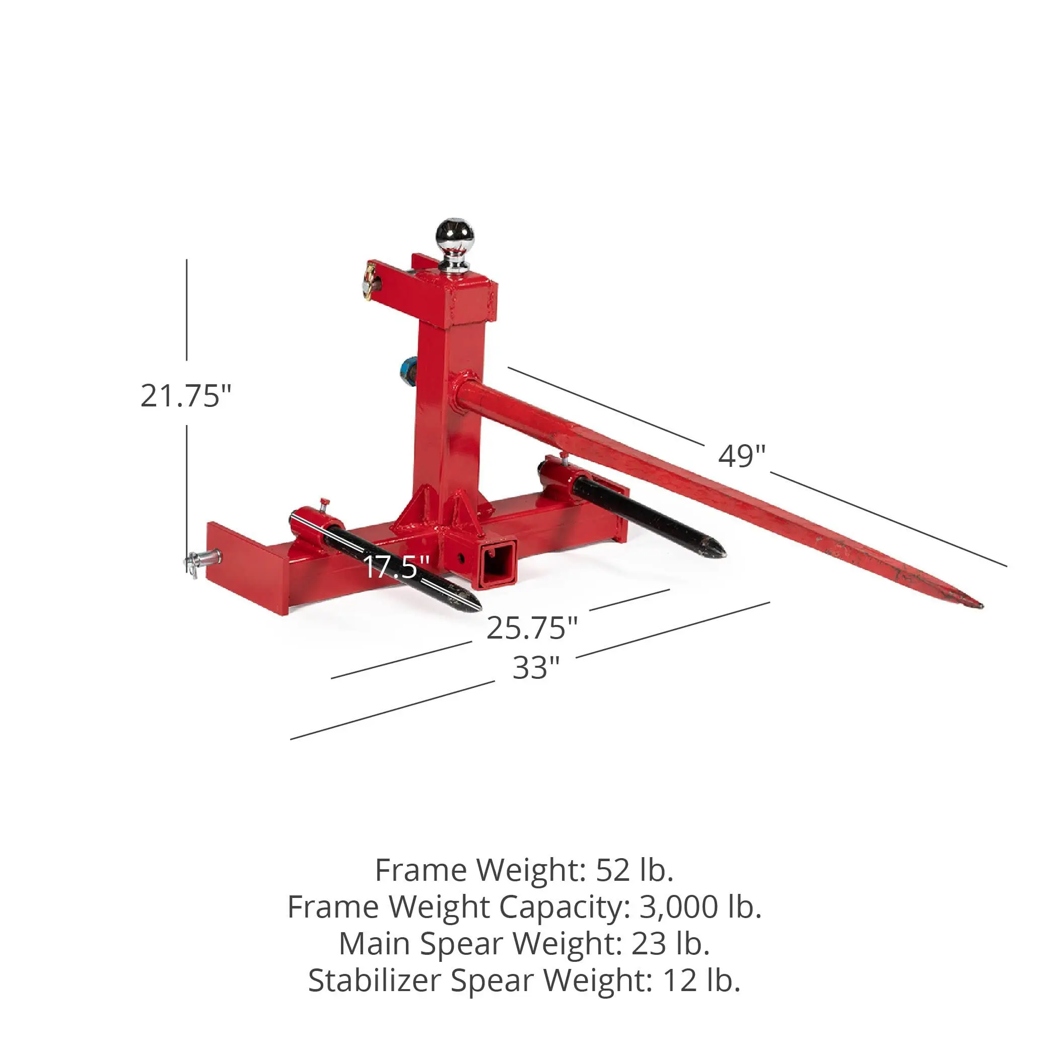 3 Point Gooseneck Tractor Trailer Hitch with 49