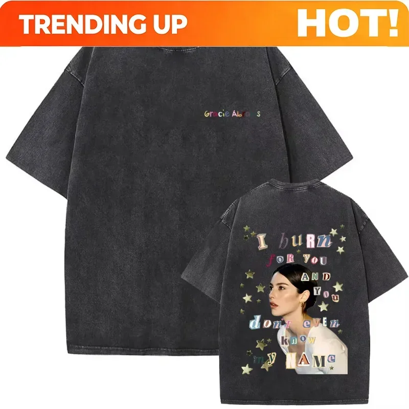 Customization Washed Vintage Gracie Abrams The Secret Of Us Risk Graphic T Shirt Men Women Fashion Oversized Streetwear Unisex C