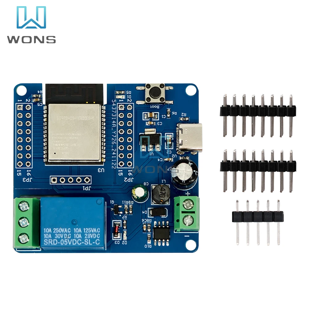 DC 7-60V ESP32-C6 Single Relay Module Board Wi-Fi 6 Bluetooth 5.3 Development Board Module Type-C 5V Powered